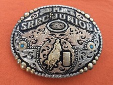 Vintage Premium Gist USA 2013 SRCC Junior Rodeo Barrel Racer Trophy Belt Buckle picture