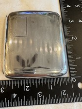 Antique Sterling Silver Cigarrete Case with Silver retention Bands 2.285 oz picture