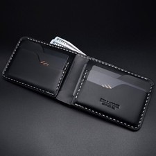 Handcrafted Leather Wallet for Men, Bellicose Classic Bifold Leather Wallet Gift picture