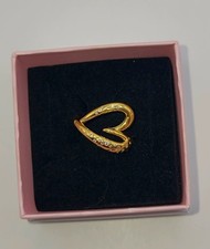 Authentic Pandora Essence Organically Shaped Stone-Set Heart Gold-Plate picture
