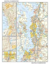 Seattle, Washington Wall Map, large - 22.75