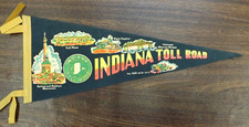 VINTAGE INDIANA TOLL ROAD PENNANT BANNER 17