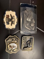 Vintage Belt Buckle Lot Harley Davidson S&W 38 Horse Western Motorcycle 4 Pc picture