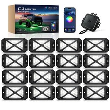 MICTUNING C4 16 Pods RGBW LED Rock Lights App Control Underglow Neon Accent Kits picture