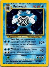 POLIWRATH 13/102 HOLO RARE BASE SET UNLIMITED POKEMON NEAR MINT WOTC 💎 picture