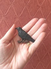 Beautiful Handmade Cute Raven/ Crow Brooch Cottagecore Pin Up Rockabilly picture