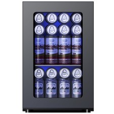 SIMZLIFE WC-6B Mini Beverage Refrigerator and Wine Cooler with Glass Door, picture