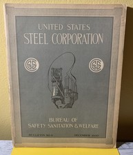 1920 US STEEL CORPORATION BUREAU OF SAFETY SANITATION & WELFARE BOOK picture