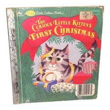 1984 The Curious Little Kitten's First Christmas Linda Hayward Golden Book 1406 picture