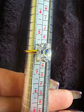 Sterling silver ring with vermeil overlay with a 1.5 carat emerald cut size 6 picture