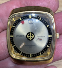 Vintage Zodiac Astrographic SST Automatic Mystery Dial 88D 17J Swiss Watch Runs picture