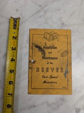 REEVES VARI-SPEED MOTODRIVE M-439 INSTALLATION & MAINTENANCE MANUAL 1944 picture
