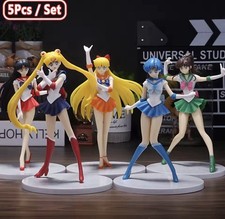 5pcs Set Sailor Moon Mizuno Ami Tsukino Usagi Hino Rei Aino Minako Action Figure picture