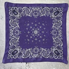 Vintage 100% Cotton Purple Bandana RN 14193 Made In USA Western Paisley picture