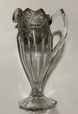 Antique EAPG US Glass Co Athenia Reverse 44 Master Pitcher Silver Platinum Flash picture