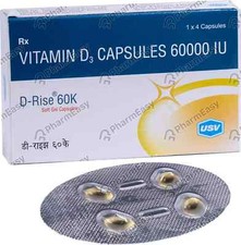 D-Rise 60K - 16 Vitamin D3 Soft Gelatin Capsules For Vitamin D Deficiency picture
