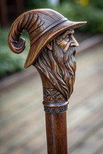 Art-Wooden walking stick hand carved handmade wooden walking cane picture