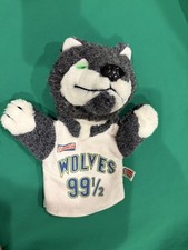 Vintage 1989 80s Minnesota Timberwolves Crunch Mascot Plush Hand Puppet Wolf  picture