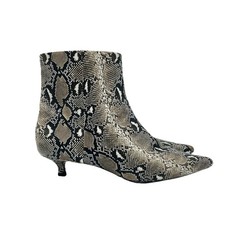 Aldo Shoes Womens Size 9 Snak e Print Kitten Heel Zip Ankle Booties Comfort picture