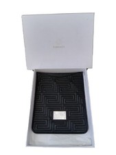 VERSACE 8 X 10 BLACK LEATHER IPAD CASE PORTA IPAD VITELLO TRAPUNTATO SIZE UNICA picture