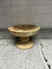 Vintage hand carved Marble Home Decor Alabaster Carved Stone Decorative Bowl🔥🔥 picture