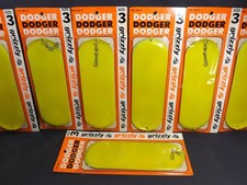 (7) Vintage Grizzly Tackle Co. Salmon Fishing Trolling Dodger Size 3 Hot Yellow picture