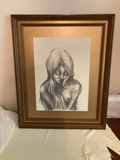 VINTAGE FIGURATIVE ORIGINAL ARTISAN PAINTING SIGNED picture