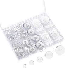 160 Pcs Clear Buttons, 5 Sizes round Clear Buttons for Sewing Crafts Resin Butto picture