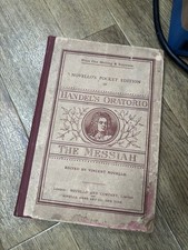 Handel's Oratorio The Messiah Antique Book Vocal Score Hardback Early 1900's picture