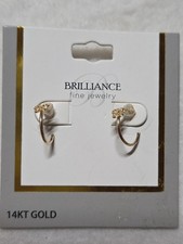 14KT Yellow Gold Butterfly Hoop Earrings with Surgical Steel Backs .44 grams  picture