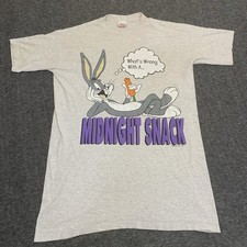 Vintage Looney Tunes 1995 Bugs Bunny Midnight Snack tshirt made IN USA XL LONG picture