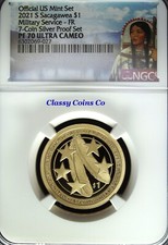 2021 S NGC Proof 70 UCAM Native American Military Service Dollar ☆ First Release picture