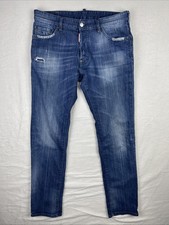 DSQUARED2 Dean Jeans Mens 50 Fits US 33x31 Stretch Slim Distressed Made in Italy picture