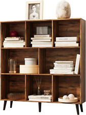 Solid 8 Cube Wooden Bookcase Storage Organizer Office Shelving Bookshelf picture