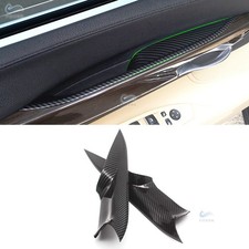 2pcs Front Carbon Fiber Interior Door Handle Bowl Cover For BMW 7 F01 F02 08-15 picture
