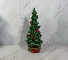 Vintage HOLT HOWARD Musical Ceramic Christmas Tree w/ Red Birds ~RARE~ 11”~ picture