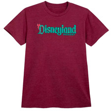Disney Parks Disneyland Resort Holiday Christmas Wreath Logo Maroon (M) Shirt picture