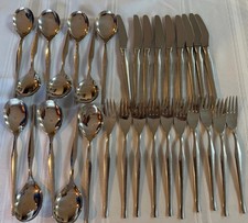 VTG NICA  Roneusil Rostfrei Stainless Flatware 31 Pc Set Germany MCM Modernist picture