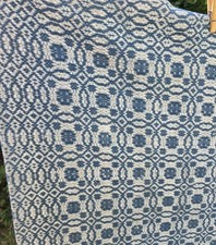 Vintage Goodwin Weavers Guild Handwoven Coverlet Whig Rose Pattern 65