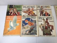 Antique Saturday Evening Post Magazine Lot of 6. PB, Illustrated picture