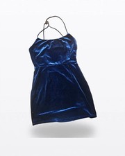 NBD Navy Velvet Lace Up Back Mini Dress M picture