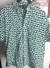 Guinness Green & White All-Over Print Short Sleeve Button-Front Shirt - Medium picture
