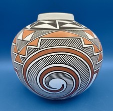 Stunning Acoma Pueblo Polychrome Pottery Jar - Robert Patricio - Spirals picture