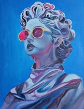 art 550 original painting OB 45x35 cm oil on canvas Athena  modern women picture