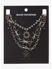 Official BAD OMENS Barbed Wire Flower Necklace Set Of 3 NEW ON CARD picture