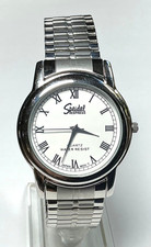 Speidel Express Mens Watch Silver White 38mm 7” WR Stretch Band New Battery picture