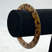 Vintage Lucite Bracelet Faux Tortoise Leopard Bangle picture