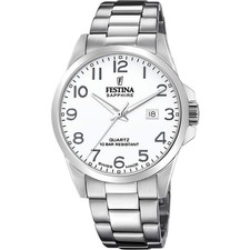 Festina Swiss Classic Stainless Steel 41mm Quartz White Dial Wristwatch F20024-1 picture