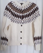 NWT NEW FALL TALBOTS MEDIUM FAIL ISLE BUTTON FRONT CARDIGAN SWEATER $119.00 picture