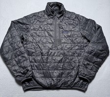 Patagonia Nano Puff Pullover Jacket Mens Medium Gray 1/2 Zip Insulated Primaloft picture